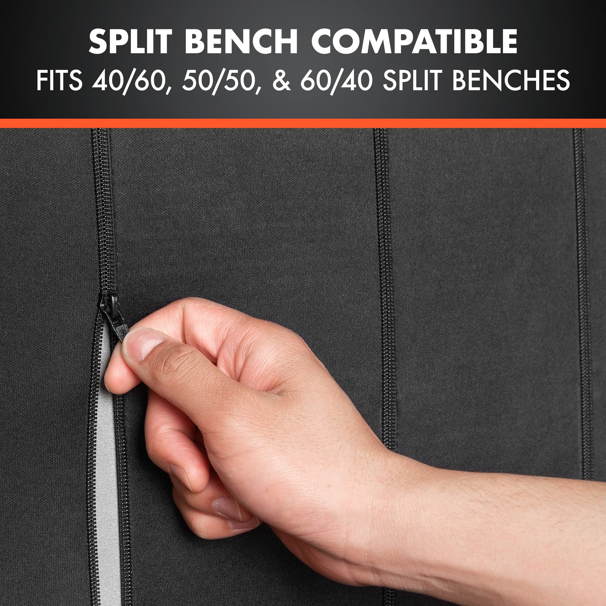 BDK carXS Monaco Seat Covers for Cars Full Set, Gray Tri-Tone Front with Split Rear Bench Back Seat Cover, Automotive Seat Covers for Trucks SUV Van Auto - Image 6