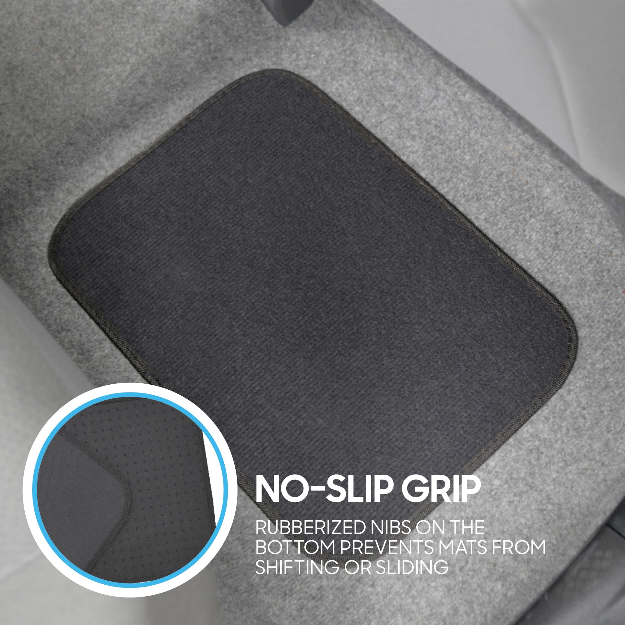 BDK Classic Carpet Floor Mats for Car & Auto - Universal Fit -Front & Rear with Heelpad (Charcoal) - MT100CC - Image 8
