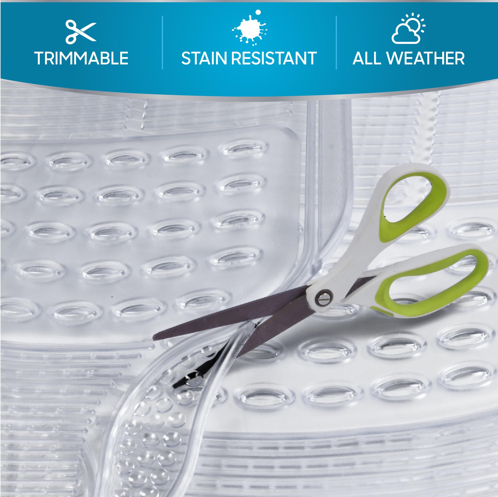 BDK Heavy Duty 4pc Front & Rear Rubber Floor Mats for Car SUV Van & Truck - All Weather Protection Universal Fit, Clear - Image 9