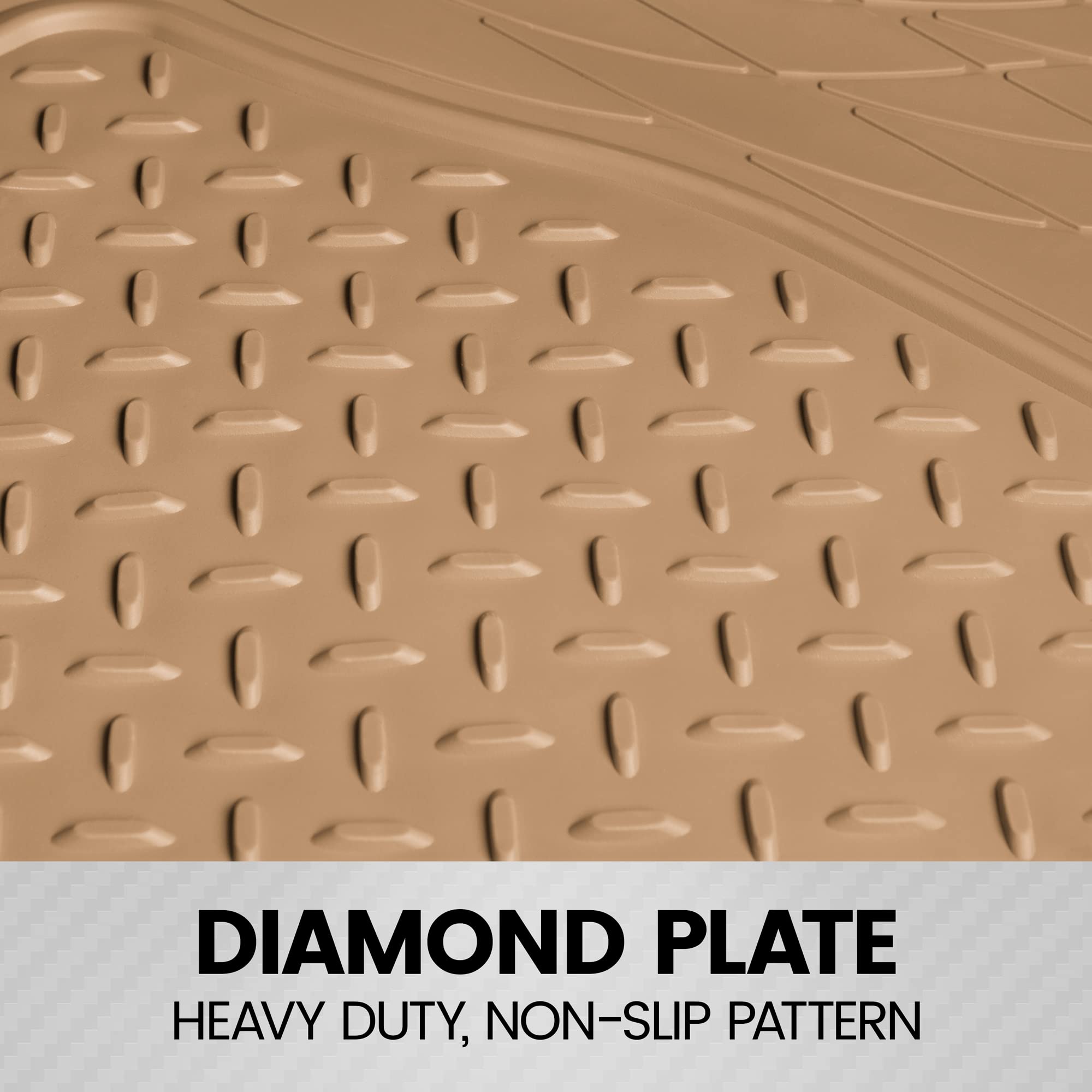 BDK Heavy Duty Rubber Cargo Mat Liner - All-Weather Trunk Protection, Trim-to-Fit Design for Cars, SUVs, Vans & Trucks - Non-Slip, Waterproof, Durable Cargo Floor Liner - 46" x 56.75" x 0.25" - Beige - Image 6