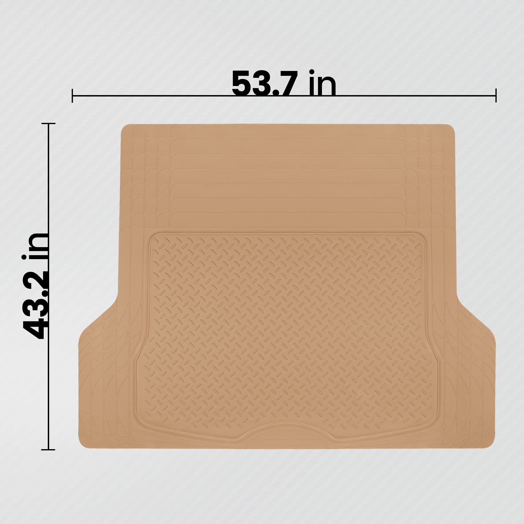 BDK Heavy Duty Rubber Cargo Mat Liner - All-Weather Trunk Protection, Trim-to-Fit Design for Cars, SUVs, Vans & Trucks - Non-Slip, Waterproof, Durable Cargo Floor Liner - 46" x 56.75" x 0.25" - Beige - Image 7