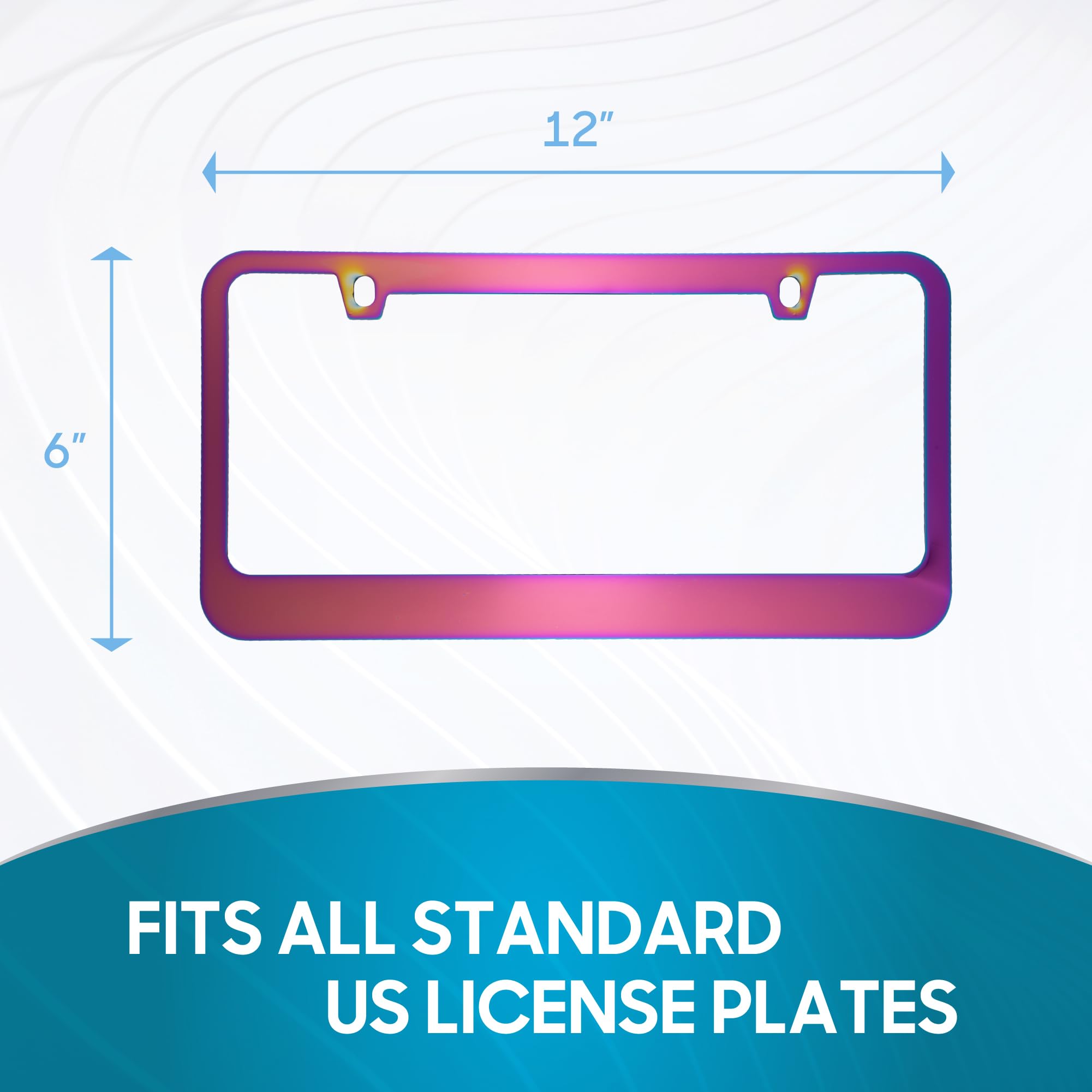 BDK Heavy Duty Rust-Proof Stainless-Steel Metal Neo Mirror Polish License Plate Frame Universal Size for Car Truck SUV (Pack of 2) - Image 3