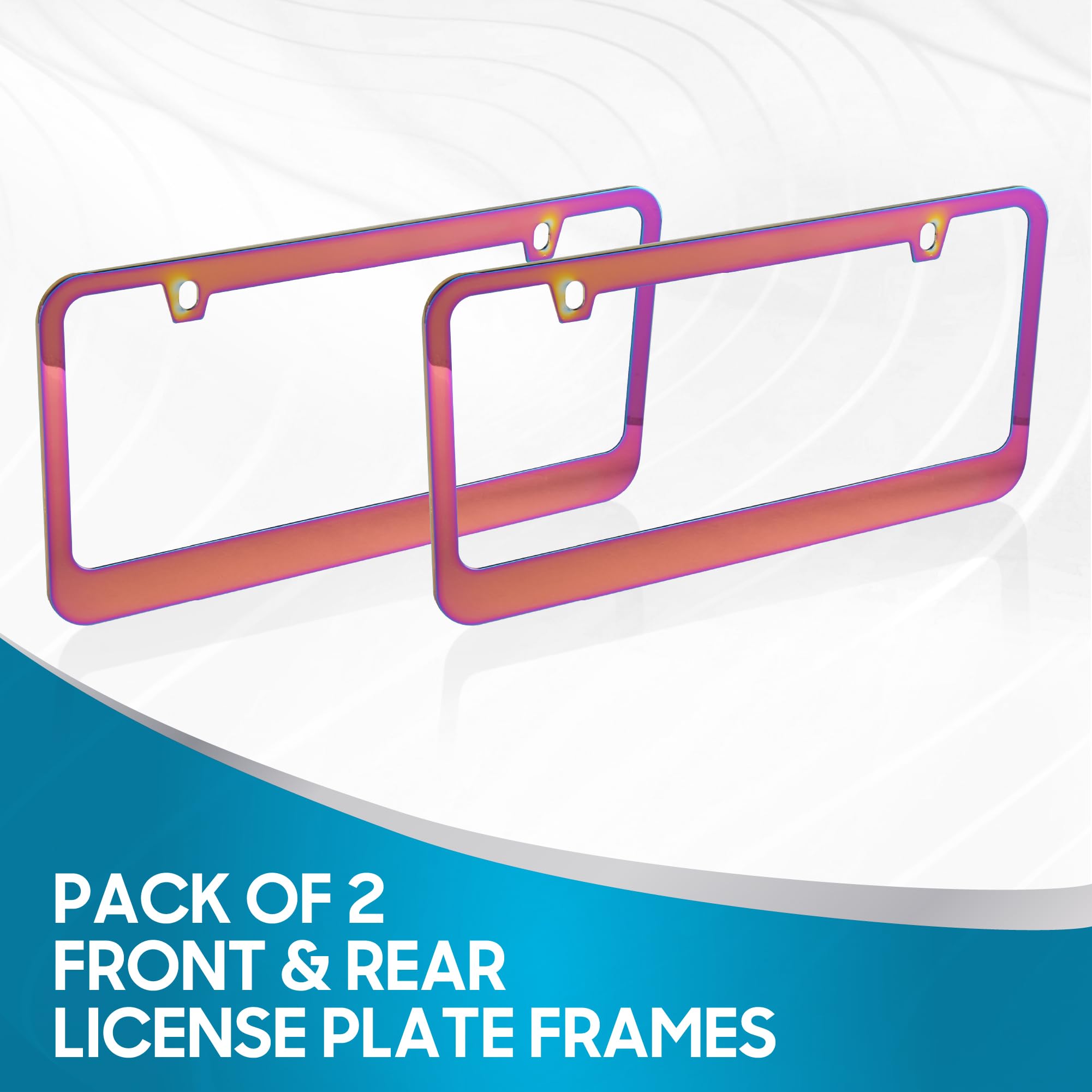 BDK Heavy Duty Rust-Proof Stainless-Steel Metal Neo Mirror Polish License Plate Frame Universal Size for Car Truck SUV (Pack of 2) - Image 4