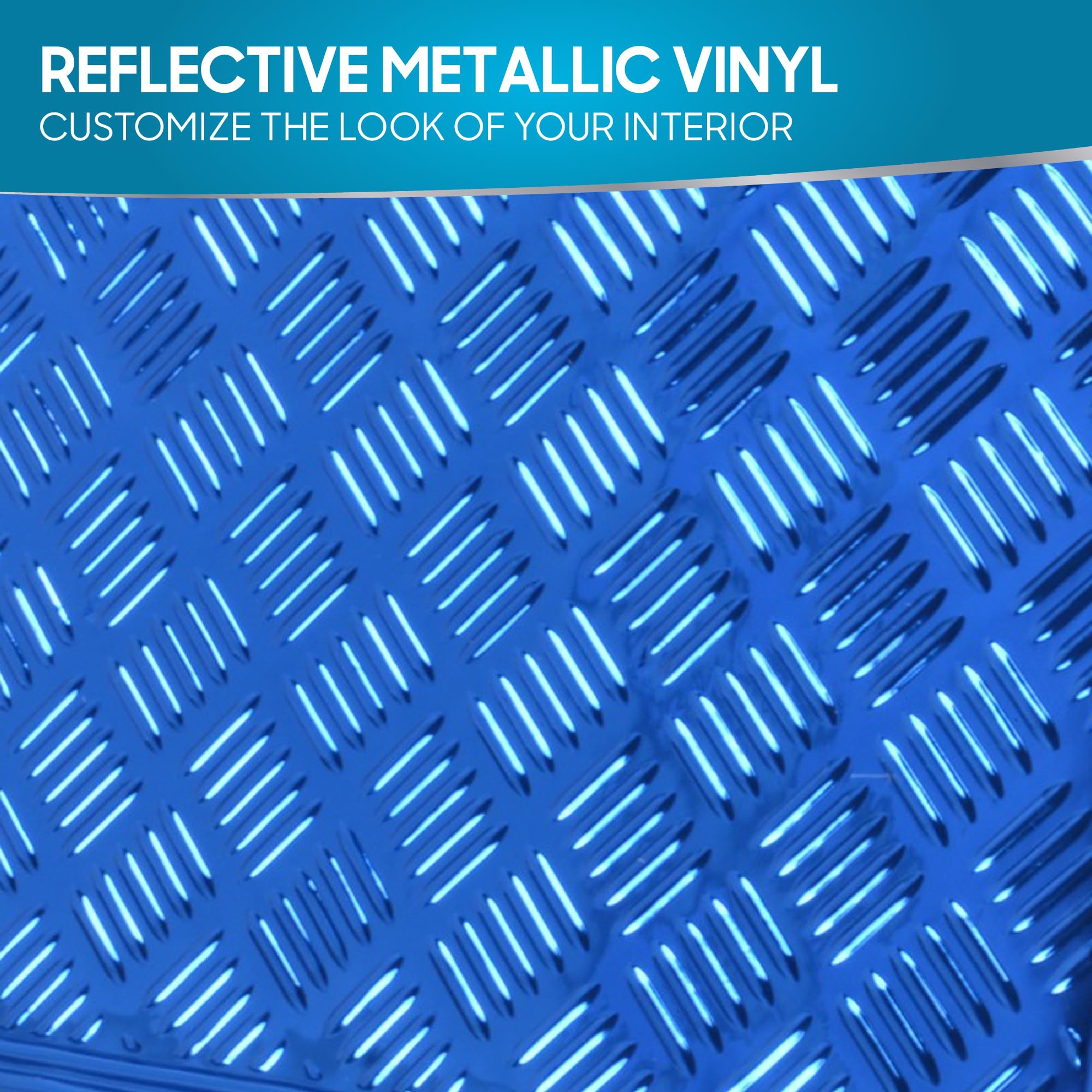 BDK Metallic Chrome Car Floor Mats All-Weather Universal Fit Automotive Floor Mats for Cars SUVs, Floor Mats for Trucks, Car Mats Full Set Front & Rear, Non-Slip Backing - Blue - Image 6