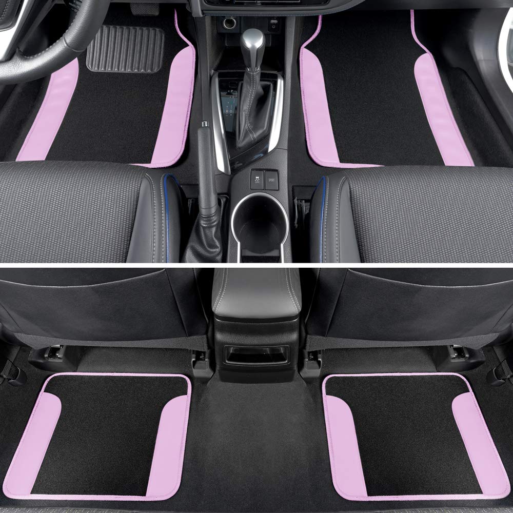 BDK Pink Car Seat Covers with Matching Carpet Floor Mats for Cars Full Set - Front Universal Seat Covers & Back Bench Seat Cover with Automotive Floor Mats - Car, SUV, Truck, & Van Interior Protector - Image 4