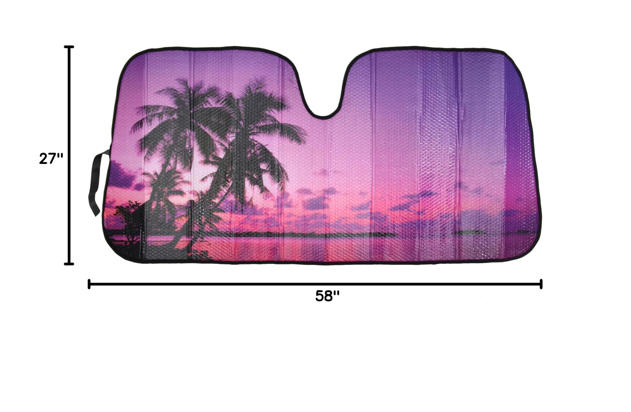 BDK Purple Sunset Beach Front Windshield Sun Shade Accordion Folding Cute Car Window Shades for Truck & Car Sunshade Shield for Sun UV Rays - Visor Protector Keeps Your Vehicle Cool - 58 x 27 inches - Image 10