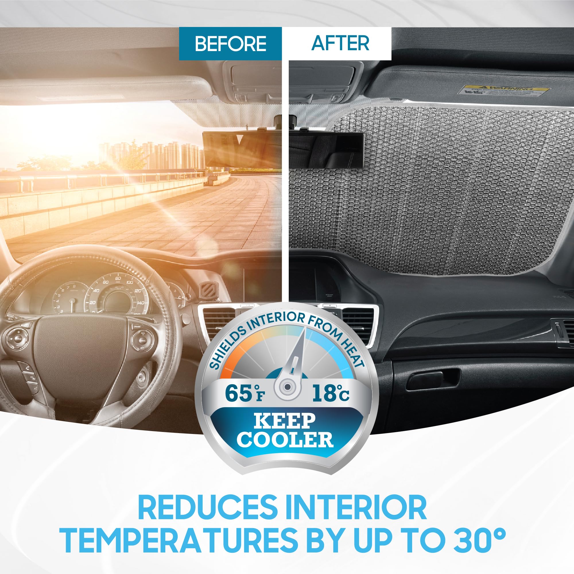 BDK Purple Sunset Beach Front Windshield Sun Shade Accordion Folding Cute Car Window Shades for Truck & Car Sunshade Shield for Sun UV Rays - Visor Protector Keeps Your Vehicle Cool - 58 x 27 inches - Image 5