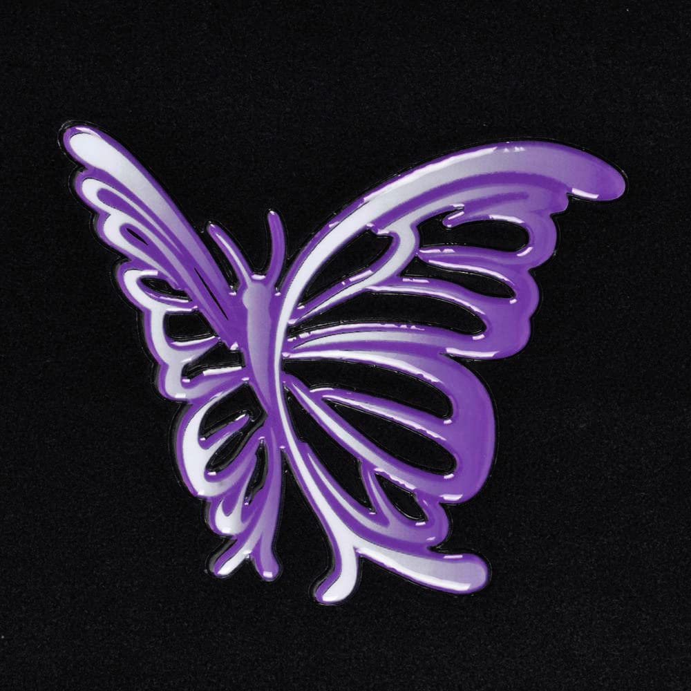 BDK Purple White Butterfly Design Carpet Car Floor Mats for Auto Van Truck SUV-4 Pieces Front & Rear Full Set with Rubber Backing-Universal Fit (MT-509-PP) - Image 3