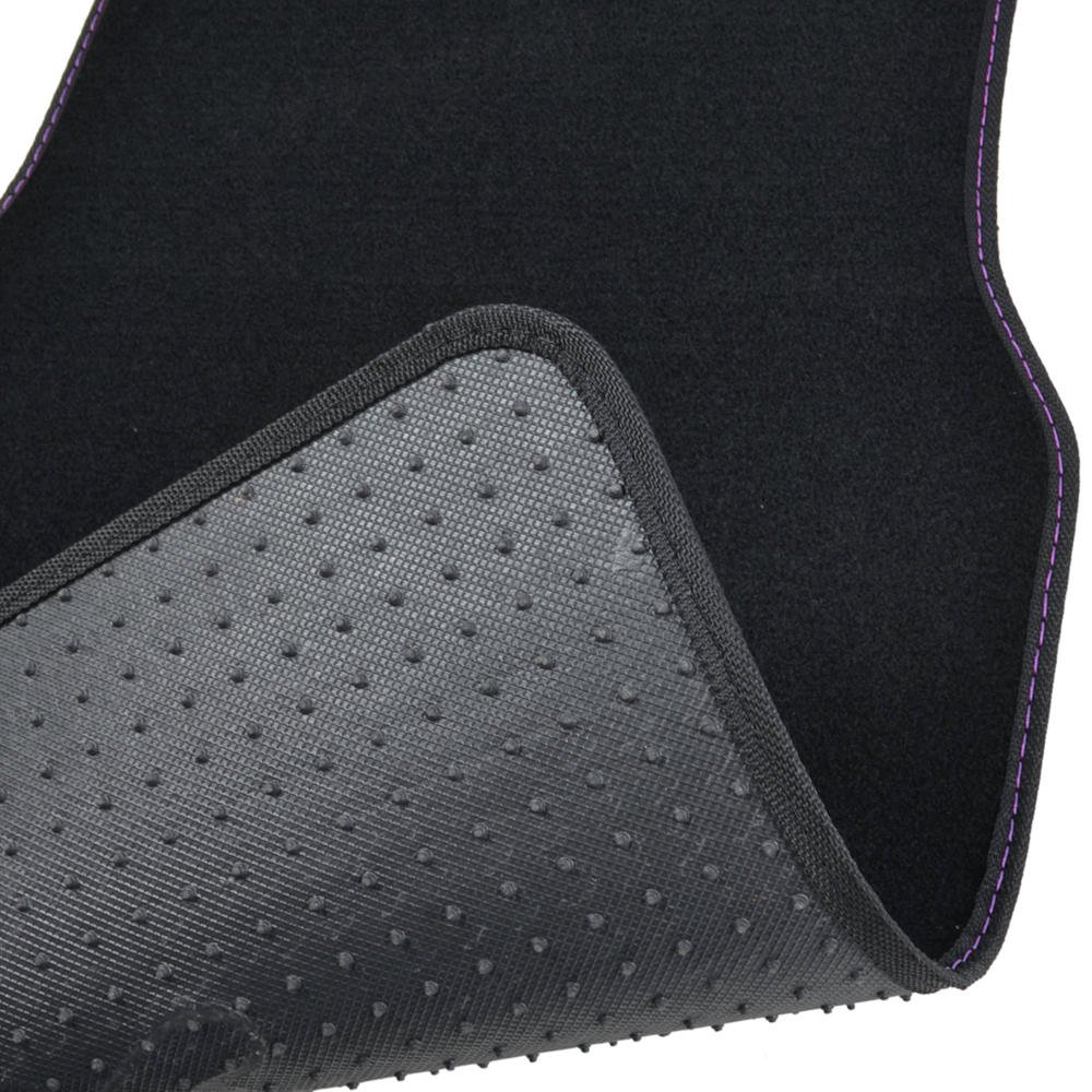 BDK Purple White Butterfly Design Carpet Car Floor Mats for Auto Van Truck SUV-4 Pieces Front & Rear Full Set with Rubber Backing-Universal Fit (MT-509-PP) - Image 9