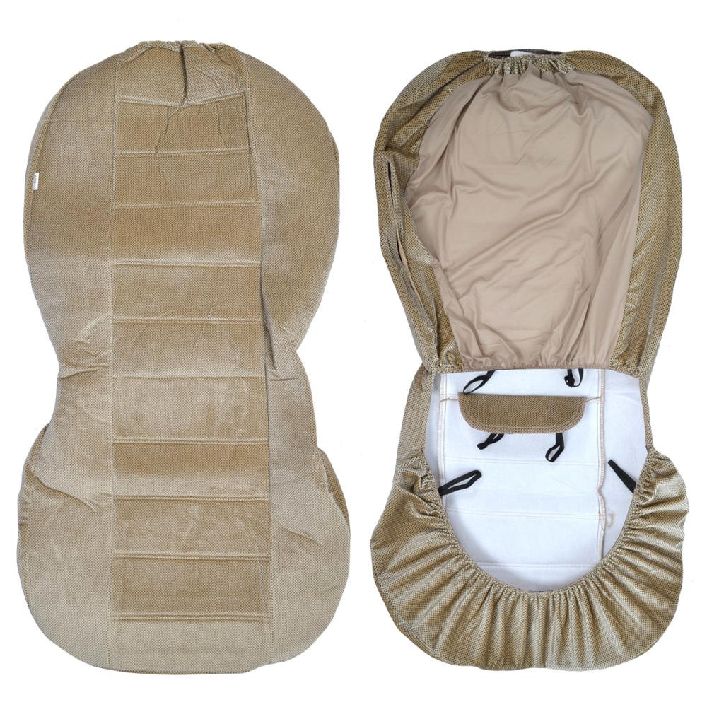 Beige Dotted Cloth Regal Style 4 Piece Premium Low Back Auto Seat Covers for Honda Accord - Image 7