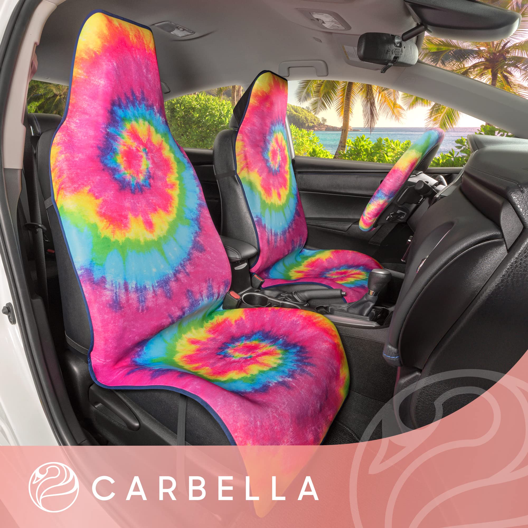 Carbella 3PC Rainbow TIE DYE SEAT Liner - Image 3