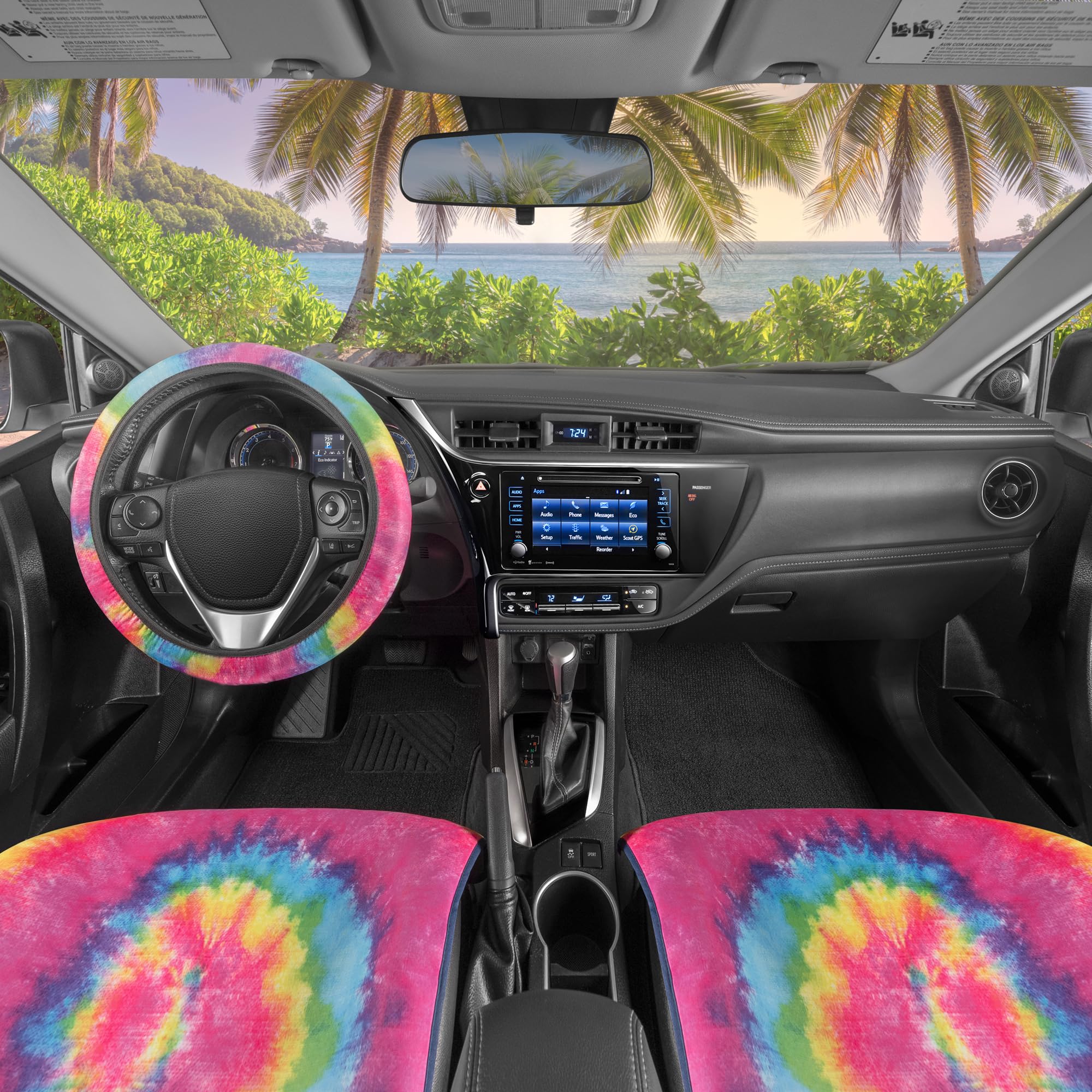 Carbella 3PC Rainbow TIE DYE SEAT Liner - Image 4