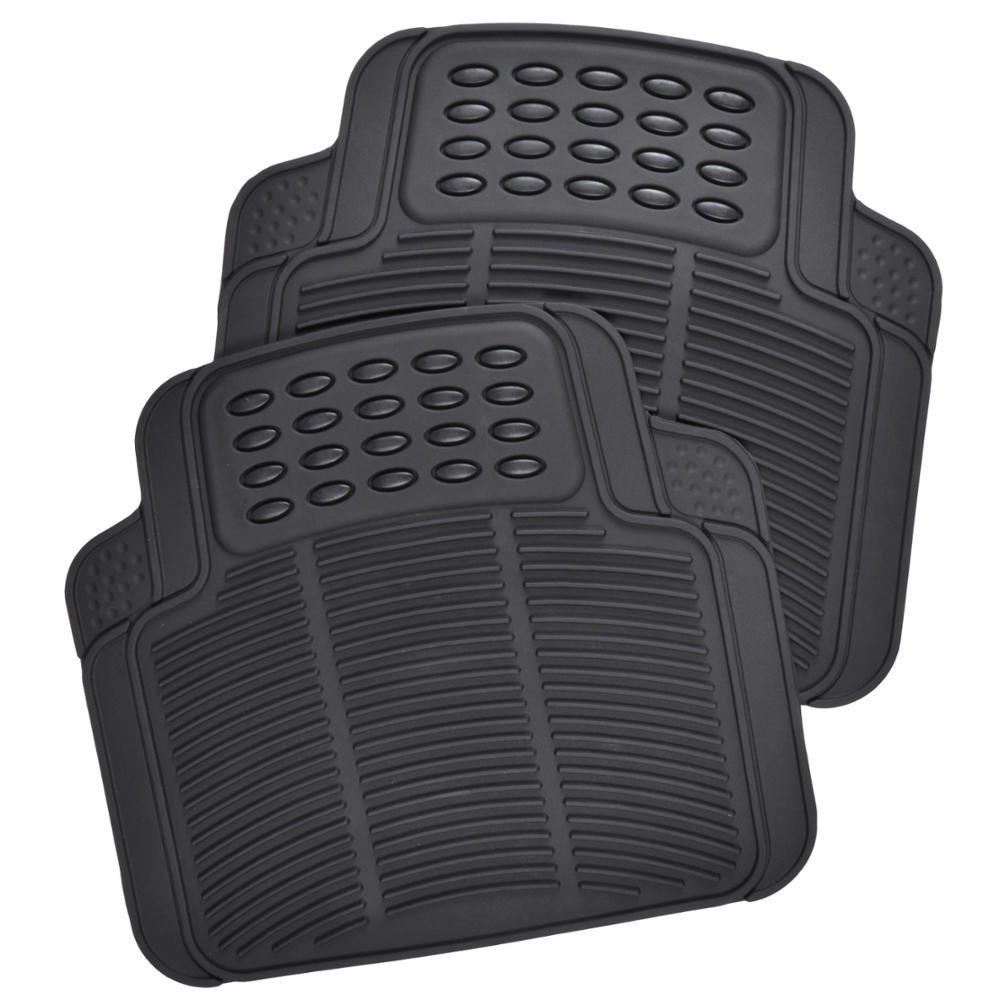 Heavy Duty 4pc Front & Rear Rubber Floor Mats for Car SUV Van & Truck - All Weather Protection Universal Fit - Image 3