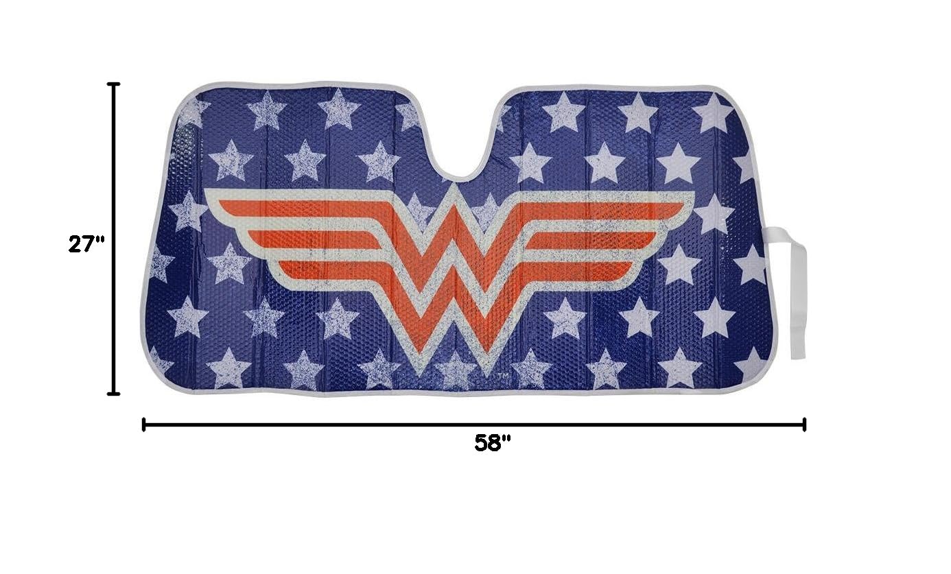 Wonder Woman Red Logo DC Comics Official Licensed Front Windshield Sun Shade-Accordion Folding Auto Sunshade for Car Truck SUV-Blocks UV Rays Sun Visor Protector-Keep Your Vehicle Cool- 58 x 27 Inch - Image 10