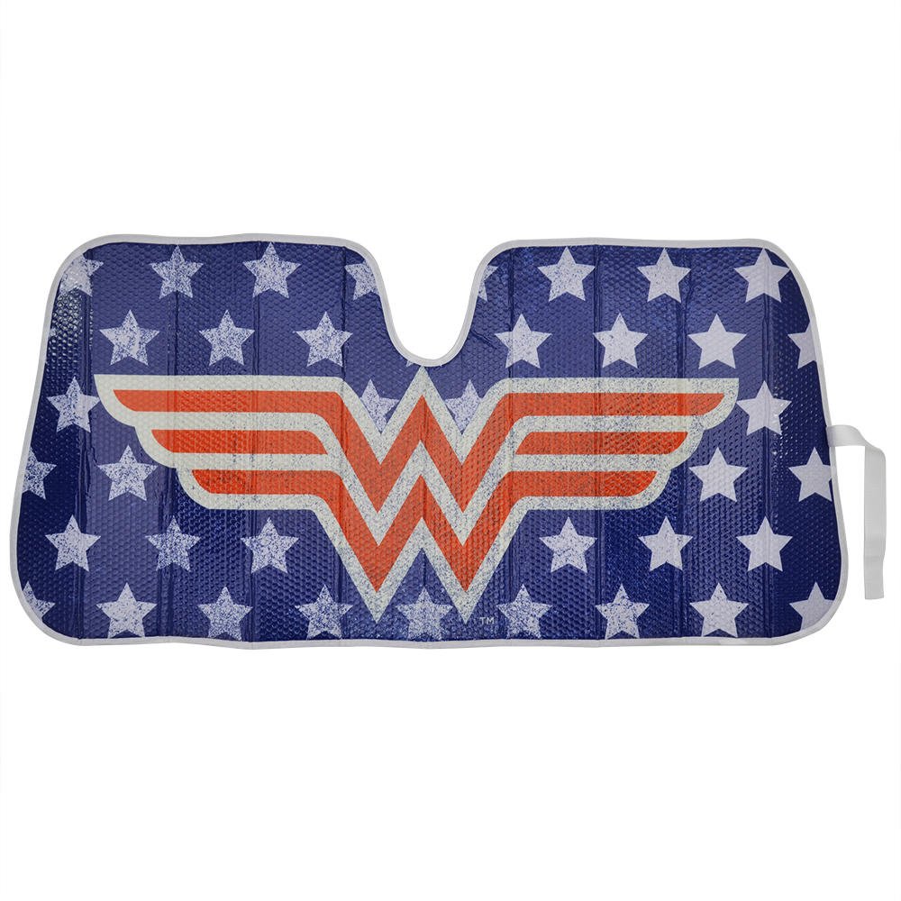 Wonder Woman Red Logo DC Comics Official Licensed Front Windshield Sun Shade-Accordion Folding Auto Sunshade for Car Truck SUV-Blocks UV Rays Sun Visor Protector-Keep Your Vehicle Cool- 58 x 27 Inch - Image 3