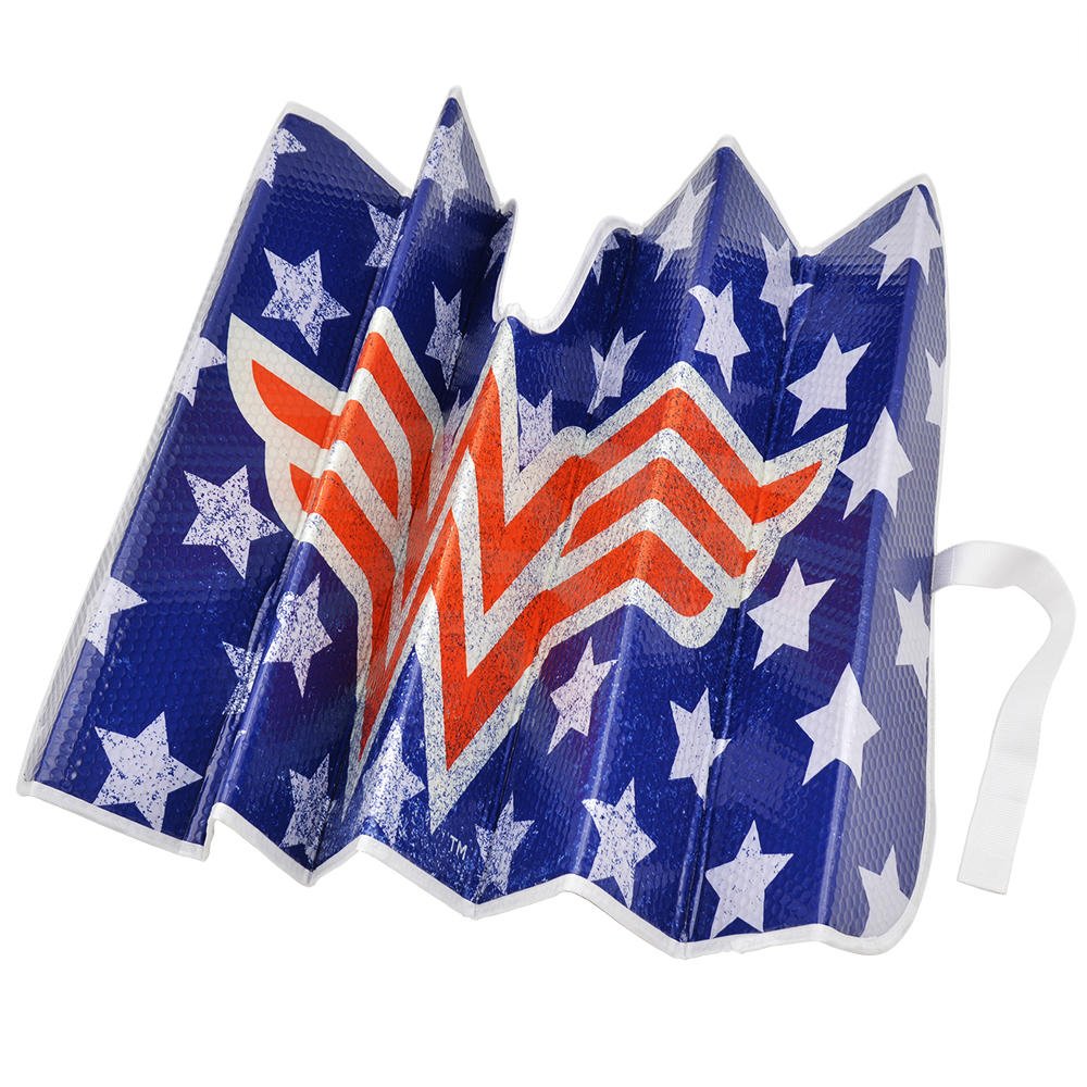 Wonder Woman Red Logo DC Comics Official Licensed Front Windshield Sun Shade-Accordion Folding Auto Sunshade for Car Truck SUV-Blocks UV Rays Sun Visor Protector-Keep Your Vehicle Cool- 58 x 27 Inch - Image 6